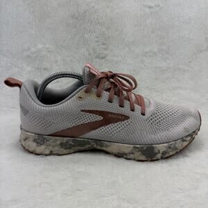 Brooks Revel 5 Womens Running Shoes Gray Rose Gold Size 11 Neutral Sneakers